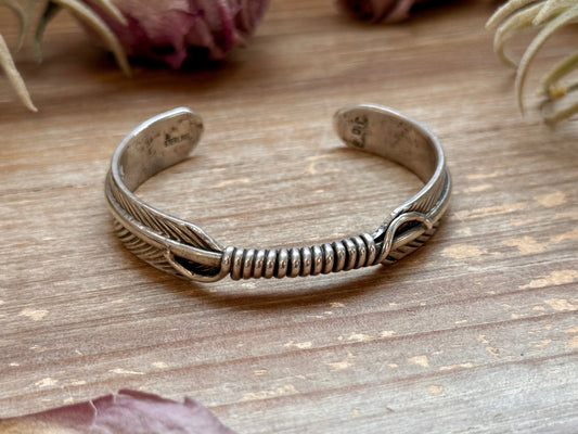 Sterling Silver Hudson Feather Cuff β Fits 6β Wrist β Handmade by Artist Jason Ogg
