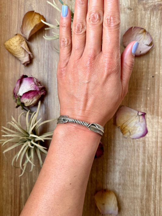 Sterling Silver Hudson Feather Cuff β Fits 6β Wrist β Handmade by Artist Jason Ogg