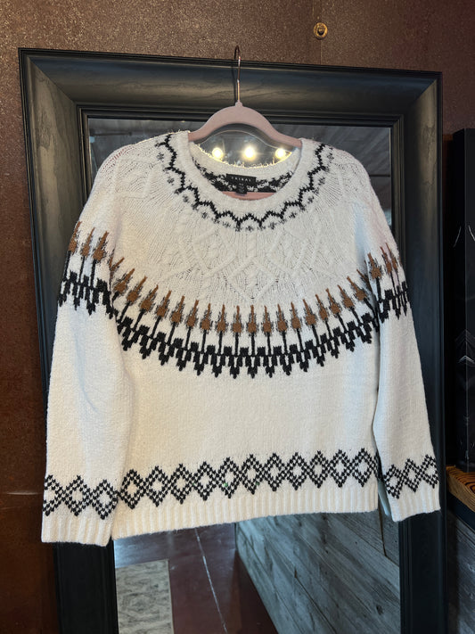 Intarsia Cream Sweater