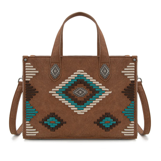 MW Aztec Collection Tote/Crossbody - Brown