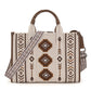 MW Aztec Retro Arrows Dual Sided Print Large Tote/Crossbody - Beige