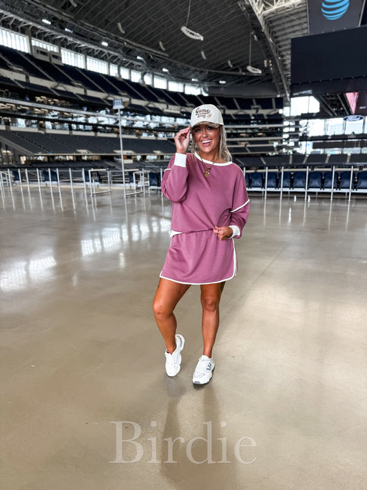 Maroon 2 Piece Skort Set