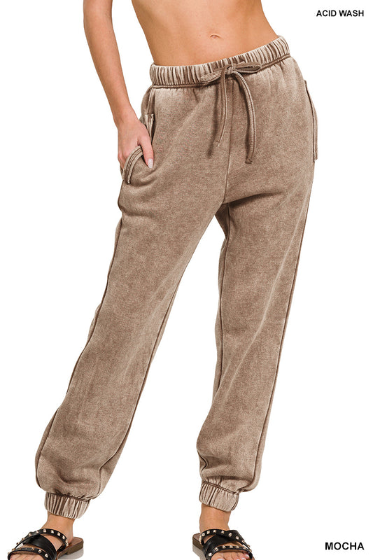 Acid Wash Fleece Sweatpants
