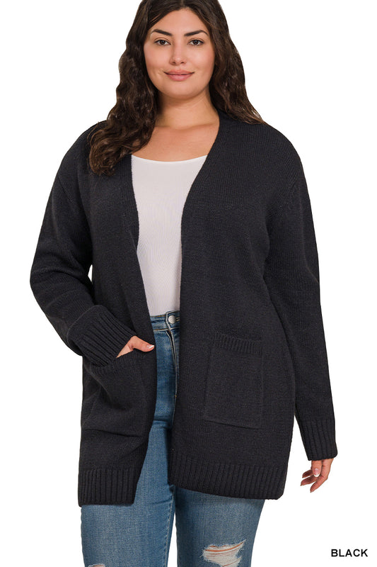 Plus open Front Sweater Cardigan