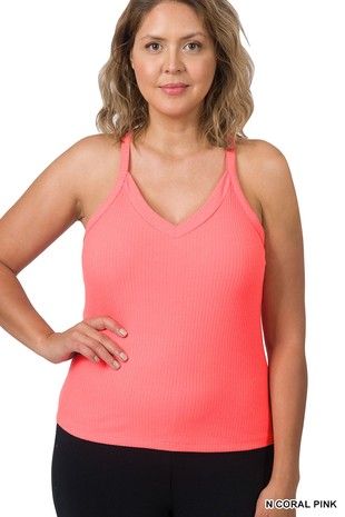 Plus Ribbed Cami Tank