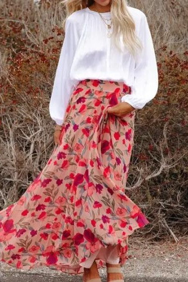 Miss Sparkling Floral Maxi Skirt