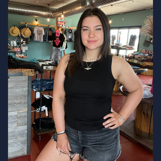 Ribbed Scoop Neck Tank