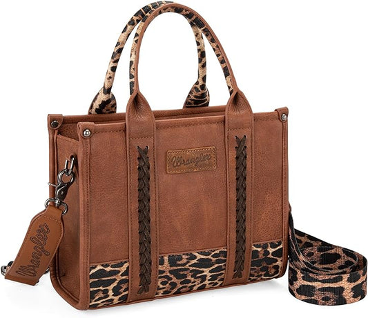 Wrangler Leopard Print Concealed Carry Tote/Crossbody Leopard