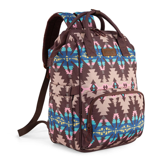 Wrangler Aztec Printed Callie Backpack - Coffee