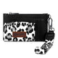 Wrangler Leopard Print Key Chain Wristlet Card Wallet - Black
