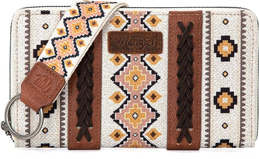 Wrangler Southwestern Art Print Wallet Coffee
