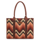 Wrangler Southwestern Pattern Dual Sided Print Concealed Carry Wide Tote - Brown