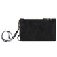 Wrangler Leopard Print Key Chain Wristlet Card Wallet - Black