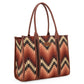 Wrangler Southwestern Pattern Dual Sided Print Concealed Carry Wide Tote - Brown