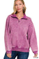 Acid Wash Fleece Half Zip Pullover