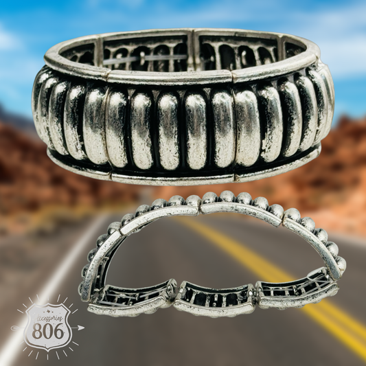 Pink Panache Brands - Western cuff bracelet: Silver