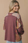 Vanilla Monkey - Round Neck Oversized Color Block Knit Top: BURGUNDY / 2-2-2(S-M-L)