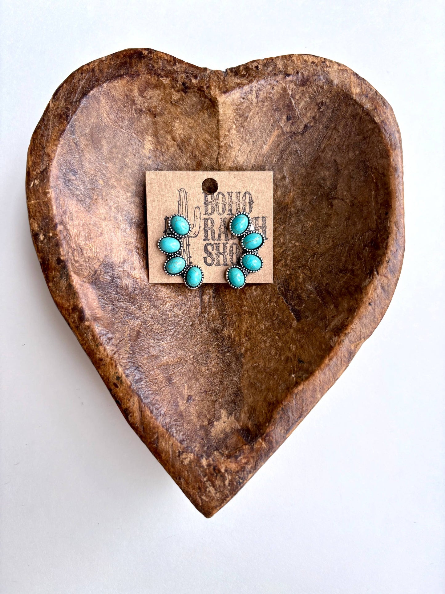 Cluster Squash Blossom Earrings: Turquoise