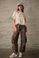 Blue B - 25157P Western Print Cotton Cargo Pants: CHOCOLATE / S-M-L (2-2-2)