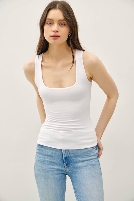 Double Basic Tank - Off White
