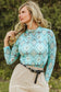 Turquoise Aztec Mesh Top