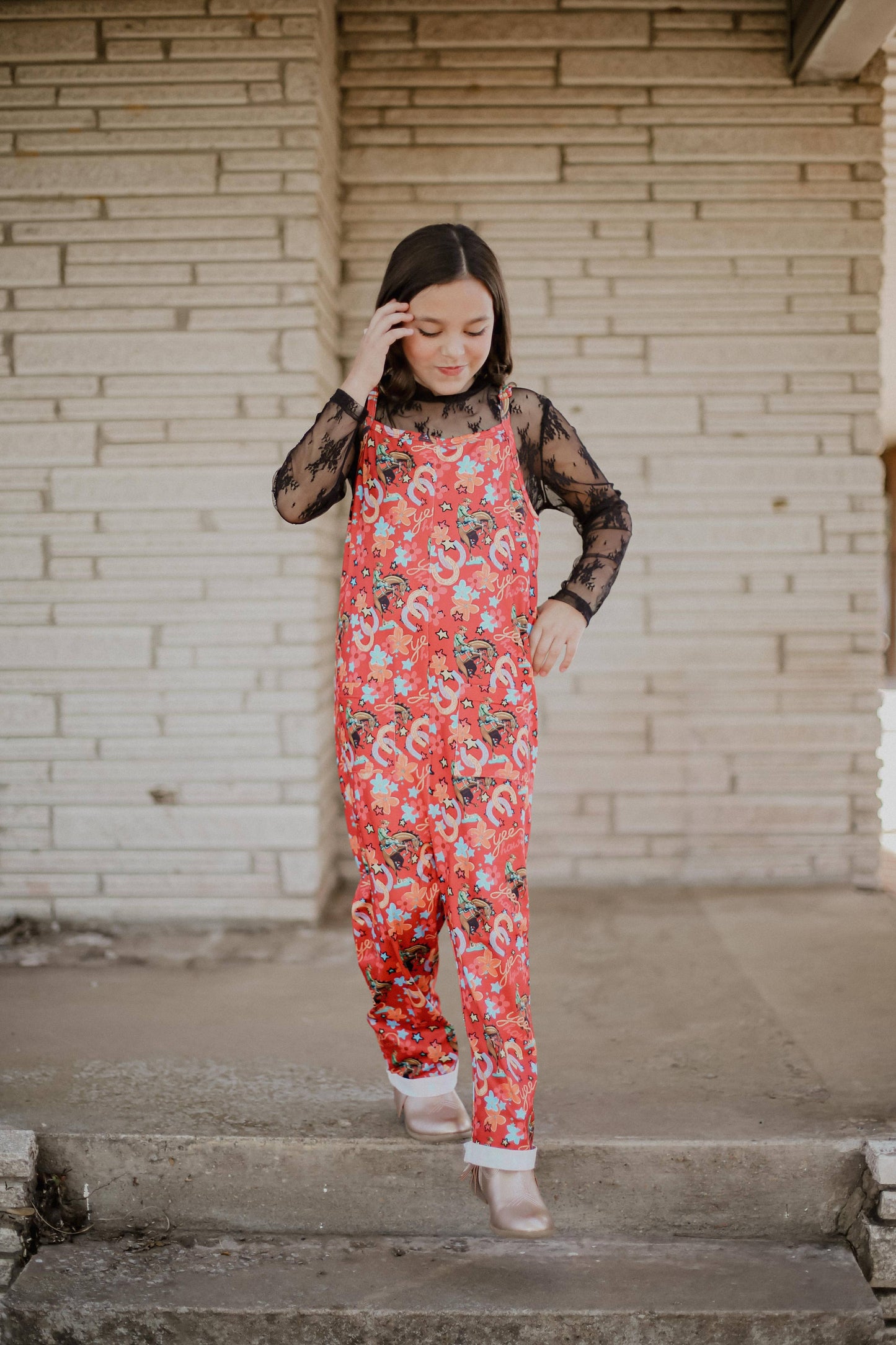 Red Yee Haw Romper