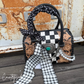 Sloane Deluxe Tooled Leather Checkered Speedy Bag