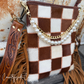 Countryside Co. - Whiskey Luxe Checkered Cowhide Fringe Purse