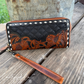 Laney Tooled Leather Wallet Wristlet
