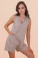 VERY J - NP70744-Striped Knit Casual Comfy Romper: OAT/BLACK / S-M-L/2-2-2
