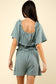 VERY J - NP70350-Sweetheart Neckline Casual Solid Woven Romper: RUST / S-M-L/2-2-2