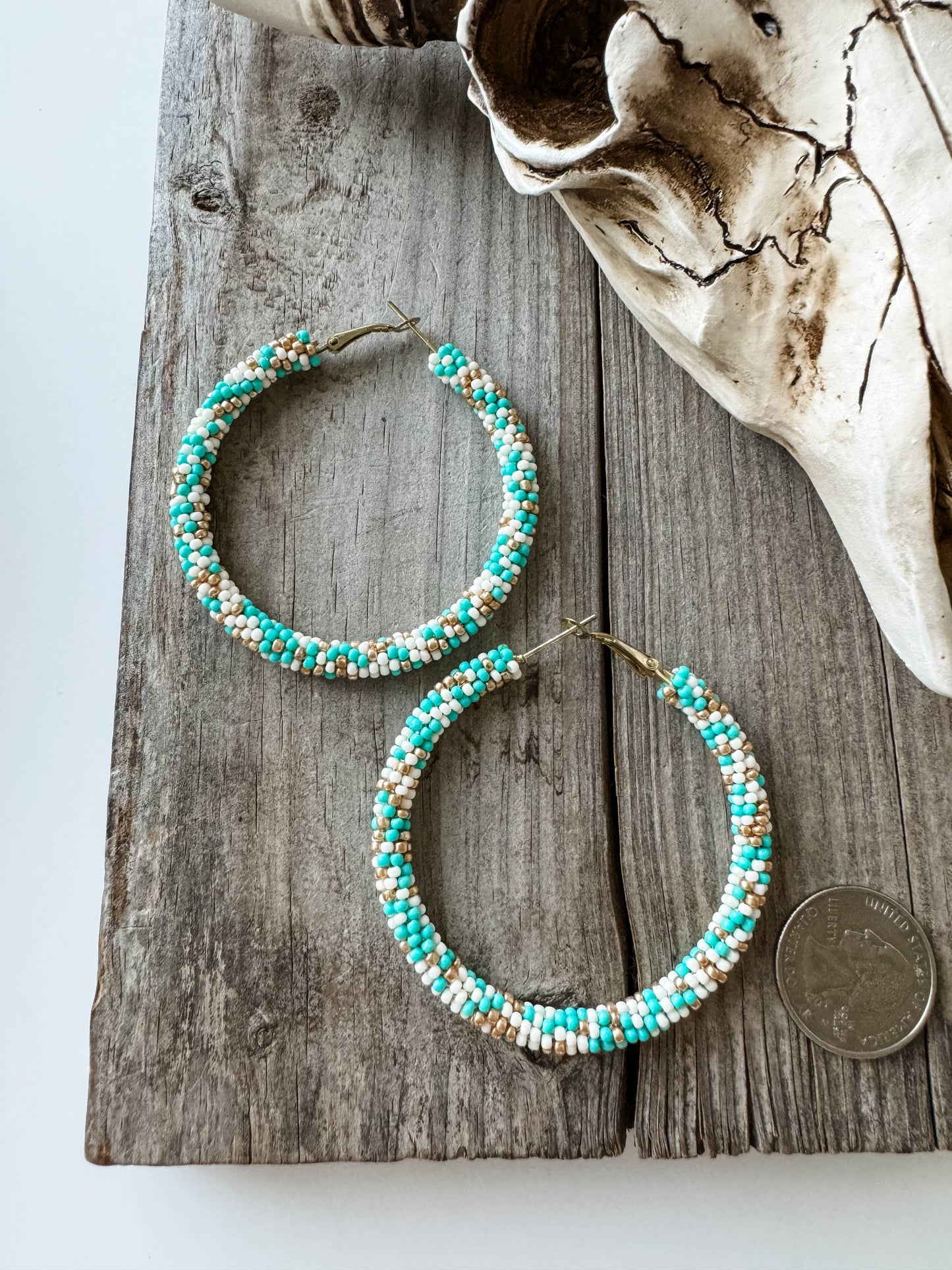 Hoop Stone Chip Earrings