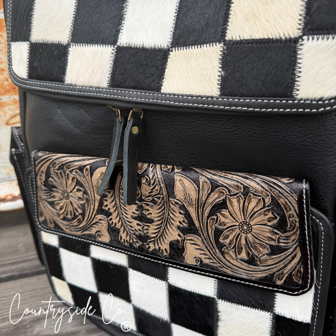 Countryside Co. - Victory Cowhide Backpack Laptop Bag: Black