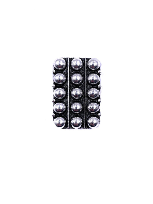 Snowing West - Western Rectangle Bubble Cuff Ring