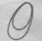 60″ Western Navajo Style Pearl Necklace: SILVER + TURQUOISE