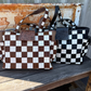 Countryside Co. - The Homestead Cowhide Checkered Tote Carryall: Black