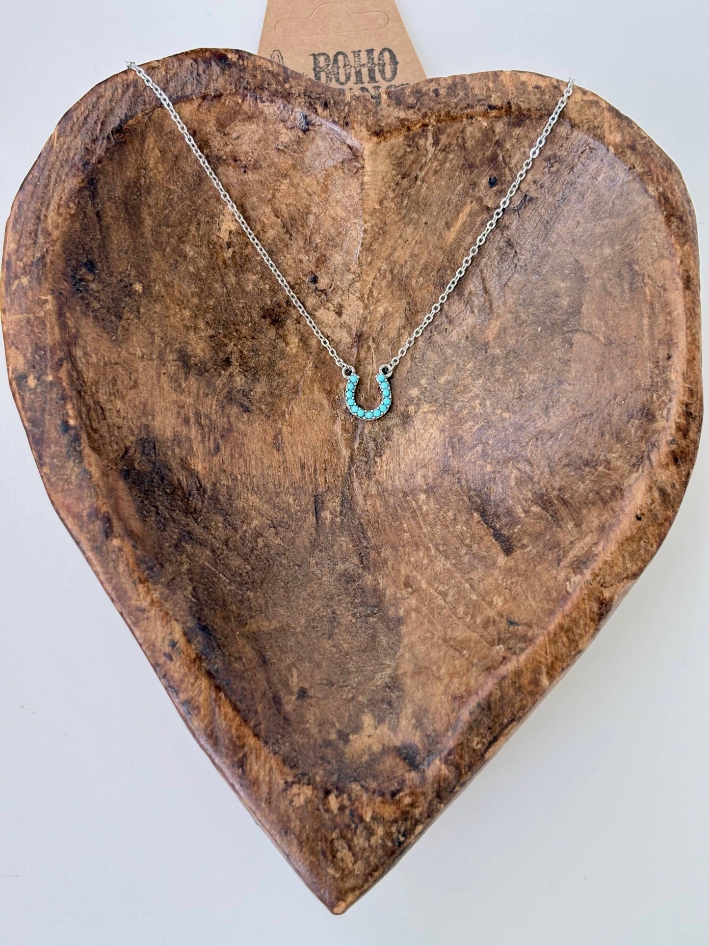 Boho Ranch Shop - Dainty Rhinestone Horseshoe Pendant Necklace: 4