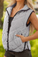 PRETTY BASH - Stripe Contrast Trim Snap Button Collared Vest: Brown Stripe / XL