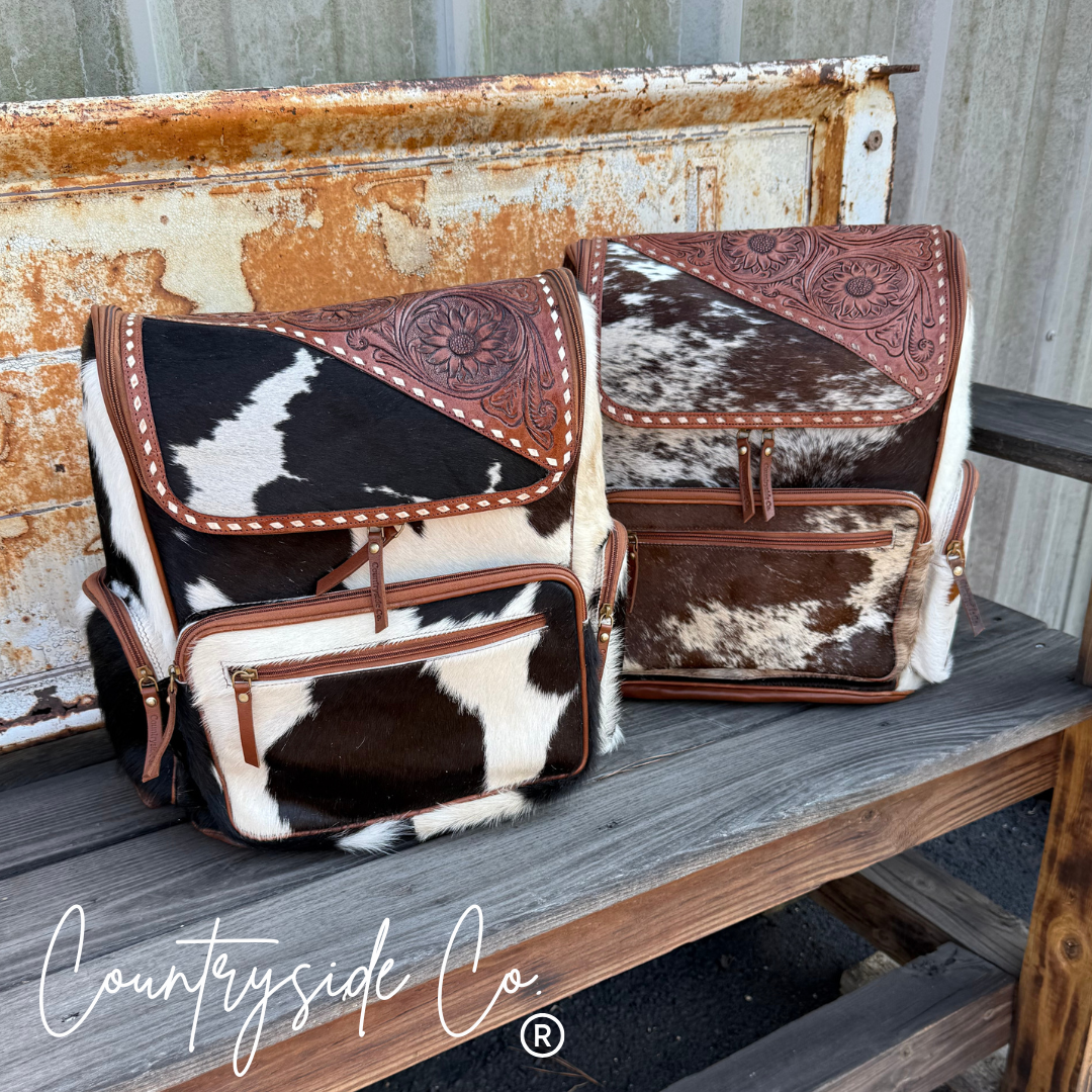 Countryside Co. - Mesa Cowhide Backpack Laptop Bag, travel bag