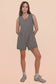 VERY J - NP70744-Striped Knit Casual Comfy Romper: OAT/BLACK / S-M-L/2-2-2