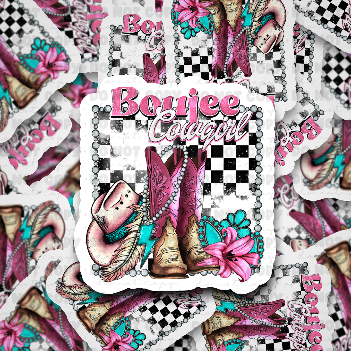 It's Transfer Time - DC495 Boujee Cowgirl Die cut sticker 3-5 Business Day TAT