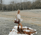 Couture Cowgirl Cowhide Cross Stitched Leather Purse