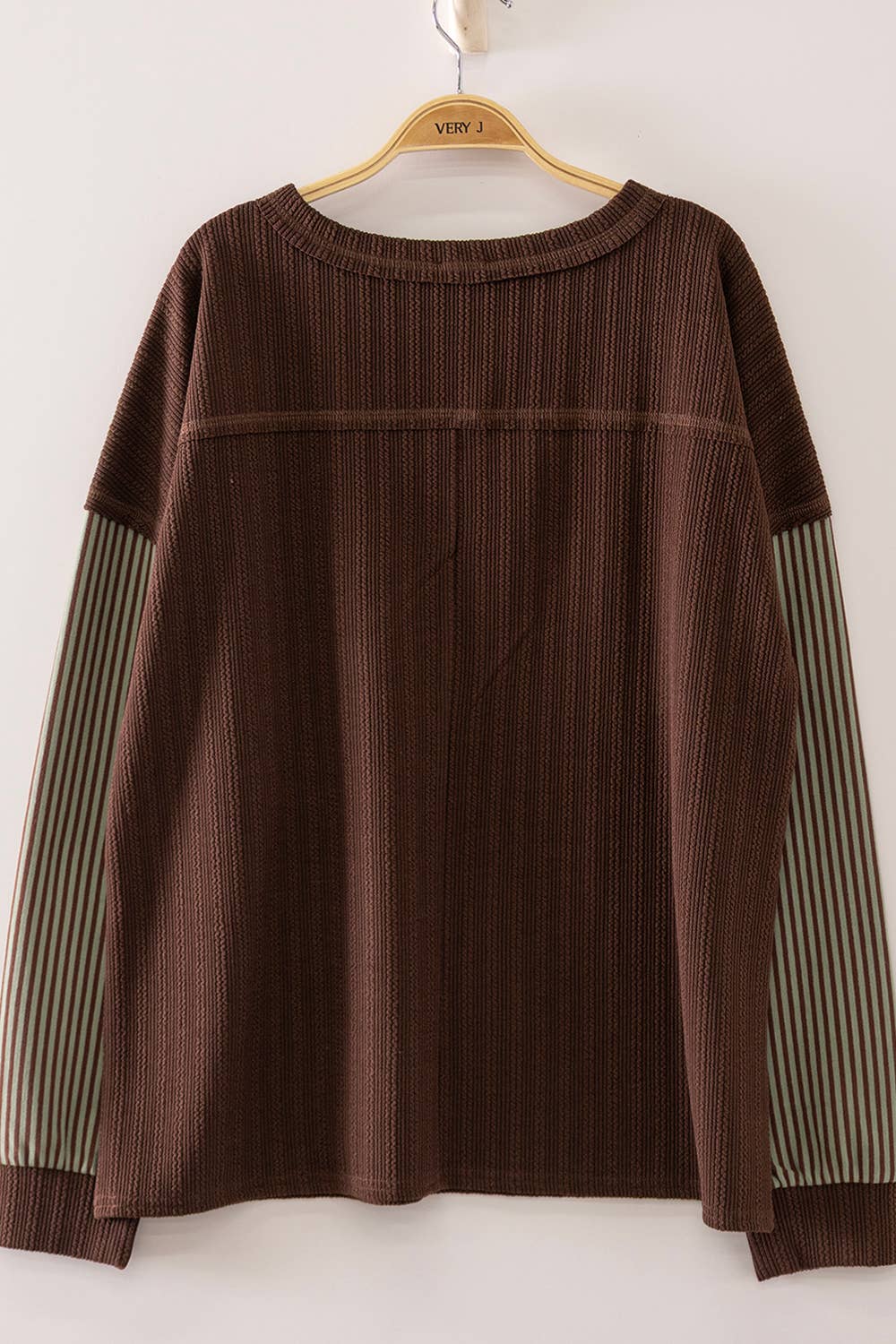 Chocolate Ribbed Knit Top