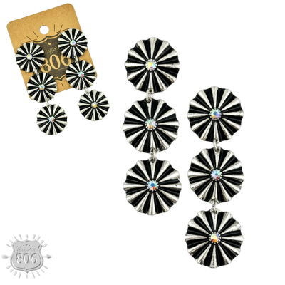 Pink Panache Brands - Western silver starburst drop earring: Silver