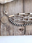 5 Layered Western Chunky Chain & Navajo Style Pearl Bracelet: Silver