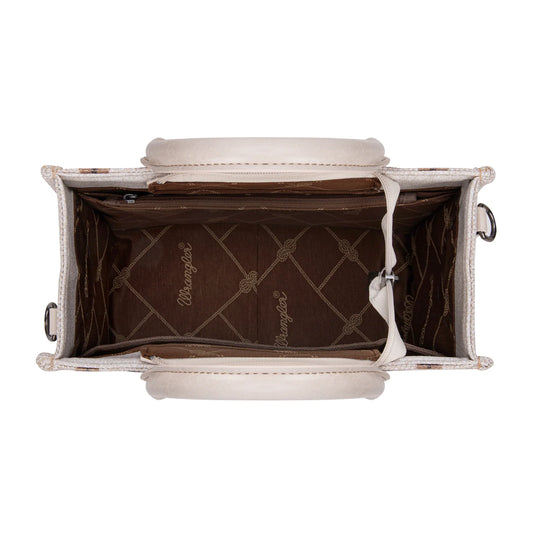 Wrangler Aztec Pattern Dual Sided Print -Tote/Crossbody -Beige