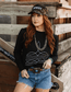 Black Boot Stitch Graphic Sweatshirt
