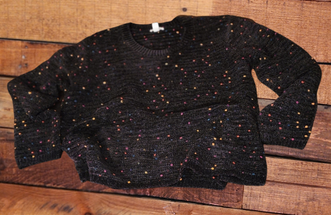 Textured Knit Sweater Black Multi