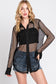 Fishnet Button Up Top