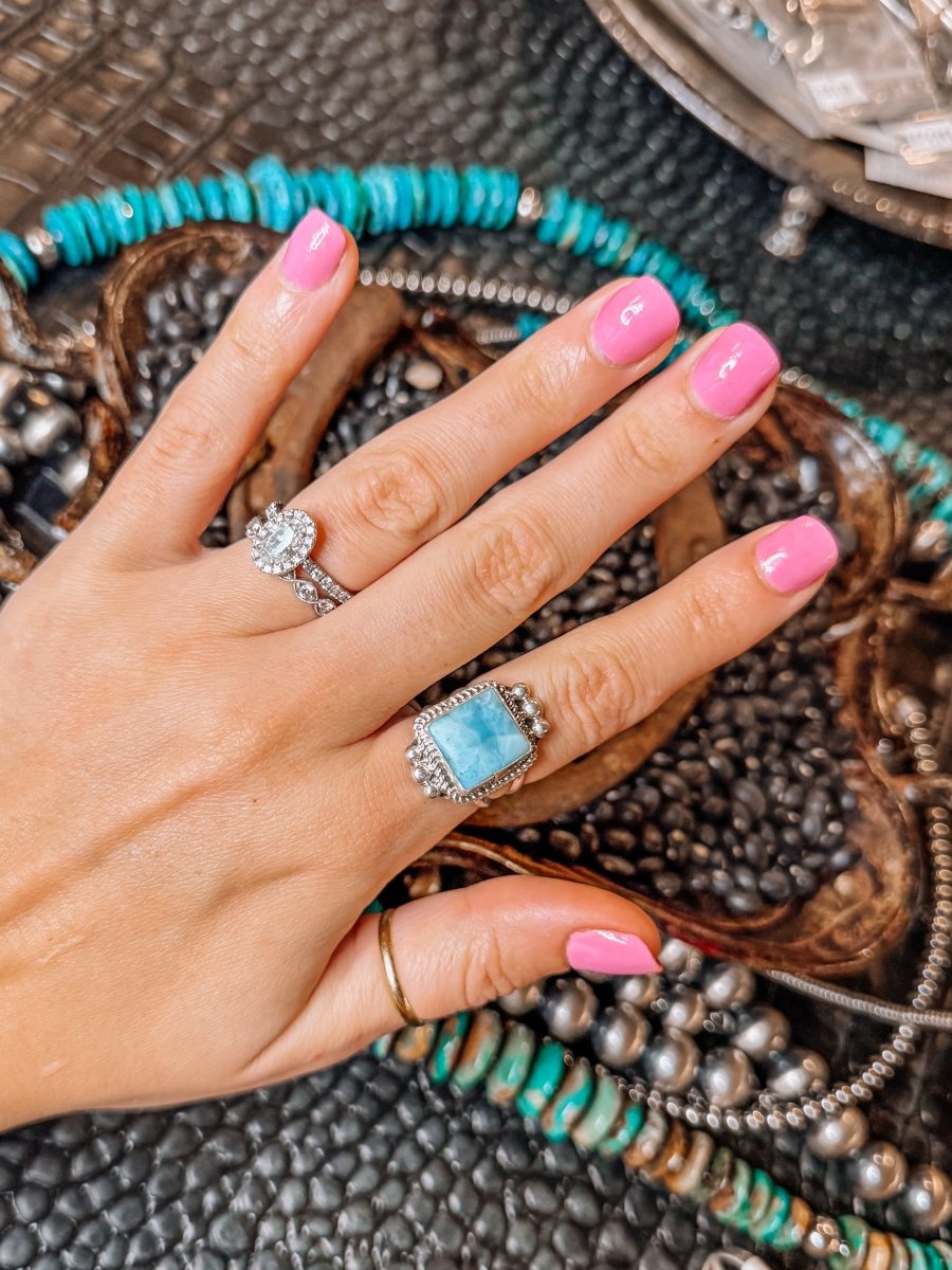 Blue Skies Larimar Rings